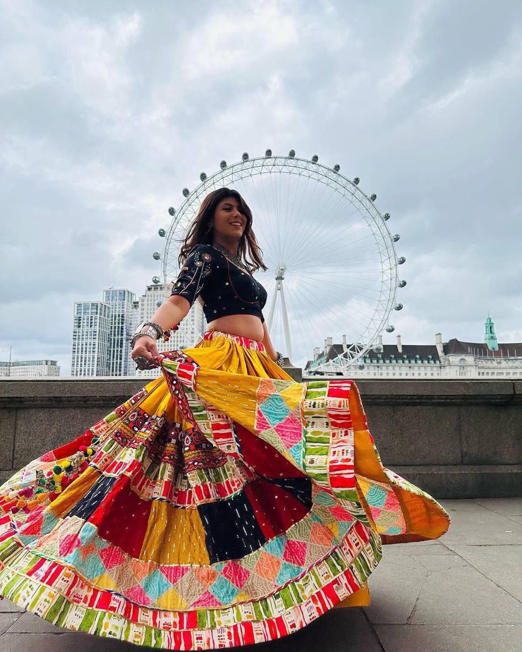 Yellow color Fancy Digital Print Work With Real Mirror Work Lehenga choli