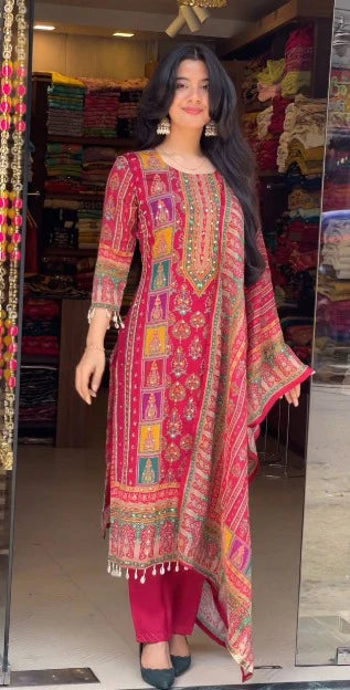 Rang-Riti Rajasthani Charm Cotton Suit Set with Mirror Work