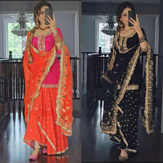 ๐ฅ*Launching New Designer Party Wear Look Top ,Dhoti Skirt and Dupatta*๐โค๏ธ