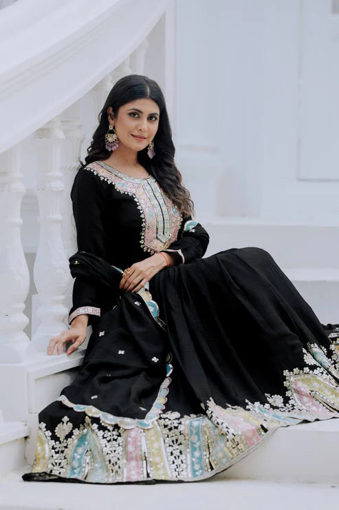 Eternal Elegance Beautiful The Art of Gowns and Dupattas in Perfect Harmony