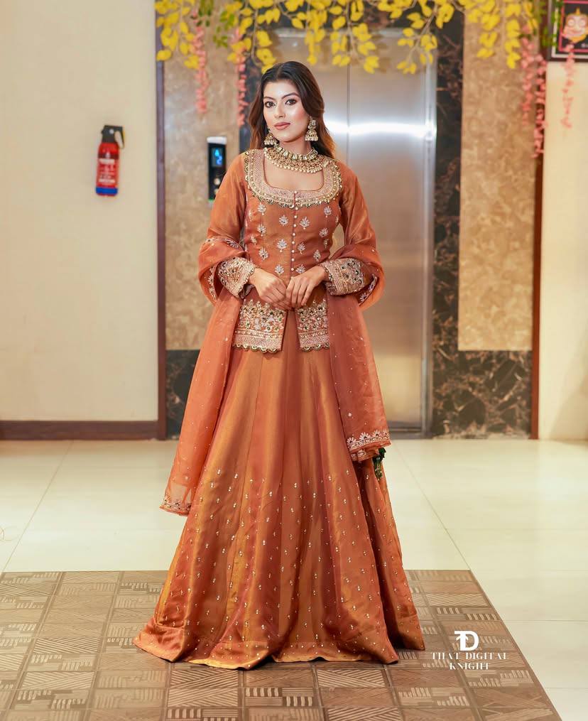 Luxurious Ethnic Sharara Suit Set with Exquisite Embroidery Work