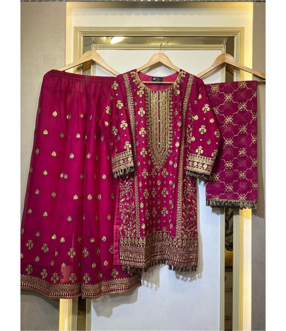 Anika Party Wear Embroidered Sharara Set with Dupatta