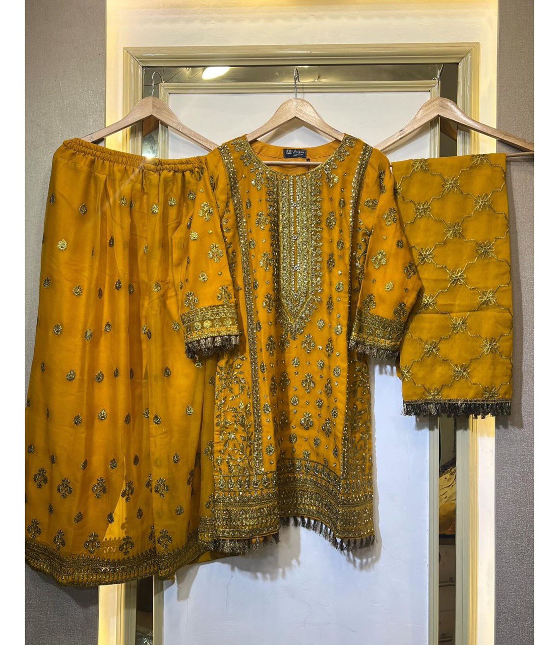 Anika Party Wear Embroidered Sharara Set with Dupatta