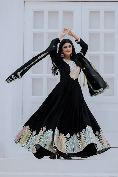 Eternal Elegance Beautiful The Art of Gowns and Dupattas in Perfect Harmony