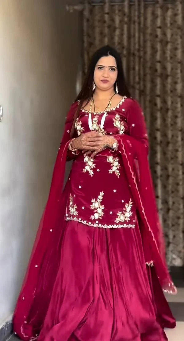 Apsara's in Flare The Sharara Natural Crep Suit