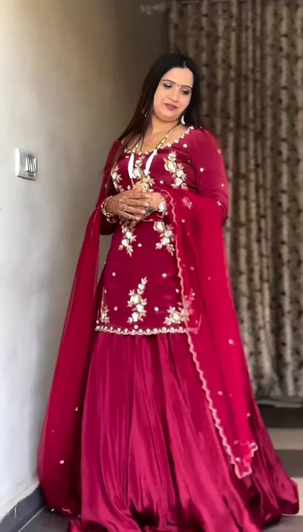 Apsara's in Flare The Sharara Natural Crep Suit