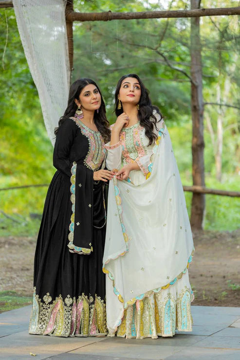 Eternal Elegance Beautiful  The Art of Gowns and Dupattas in Perfect Harmony