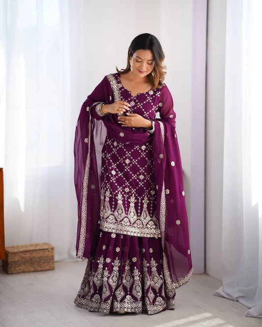 Riwaayat Faux Georgette Tradition Shararas