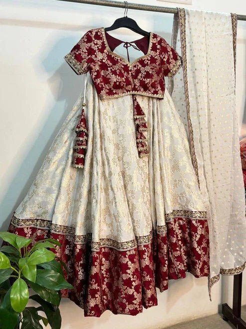 Pareksha Maroon Desingnner Jequrd Lehenga Choli