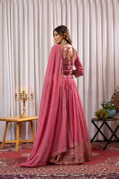 Sovereign Pink Lehenga Choli Set