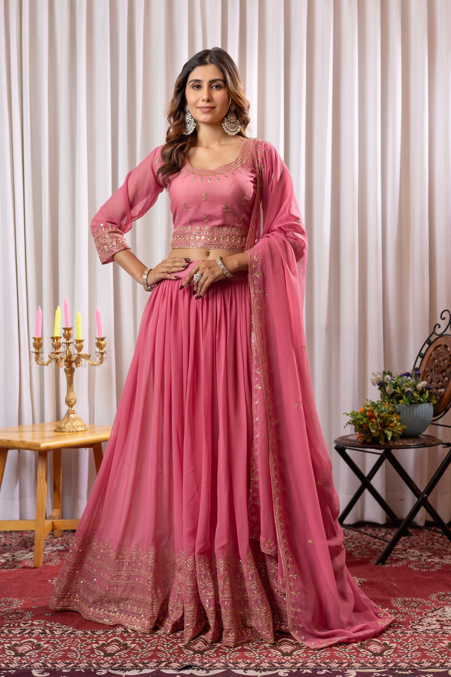 Sovereign Pink Lehenga Choli Set