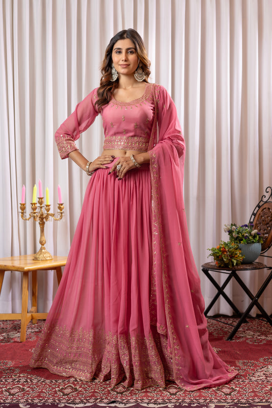 Sovereign Pink Lehenga Choli Set