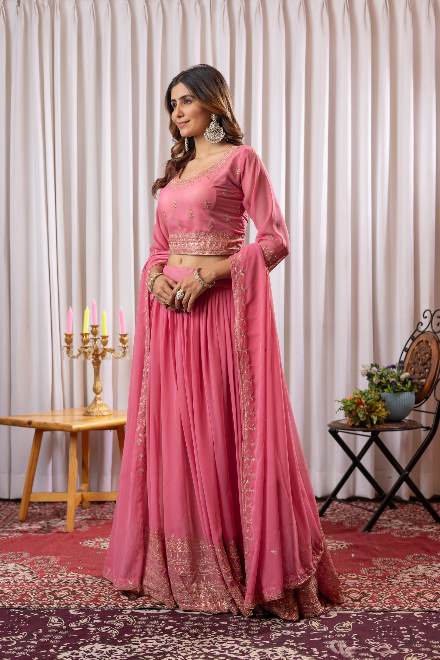 Sovereign Pink Lehenga Choli Set