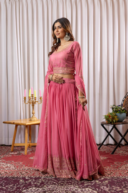 Sovereign Pink Lehenga Choli Set