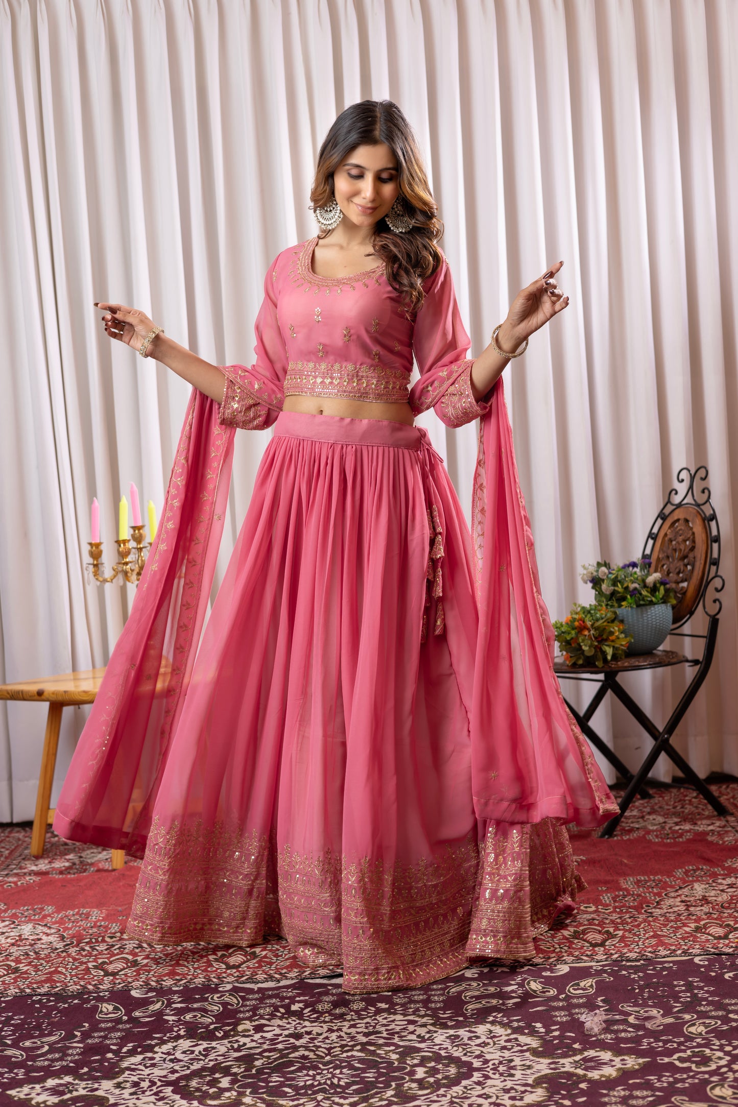 Sovereign Pink Lehenga Choli Set