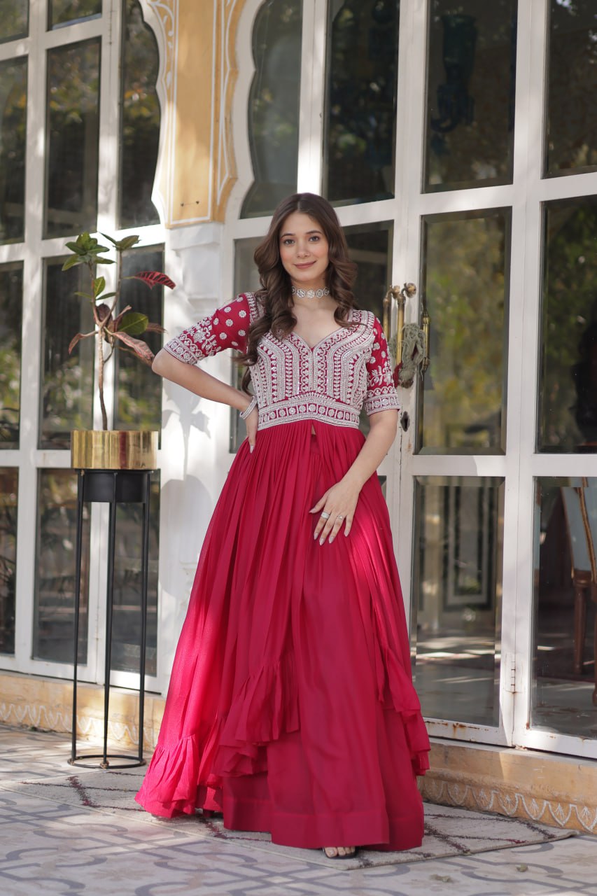 Aayesha  Lehenga With Readymade Slit Cut Long Kurti Set