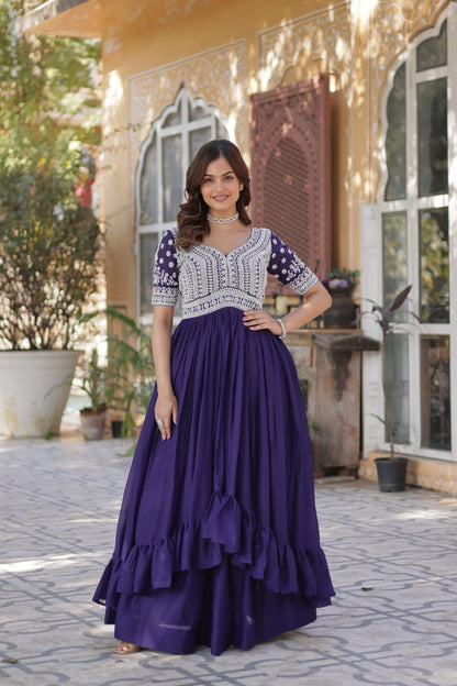 Aayesha  Lehenga With Readymade Slit Cut Long Kurti Set
