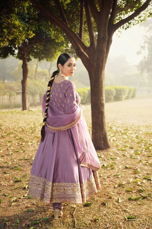 Amarisa-e-Lavender New Designer Party Wear Look Anarkali