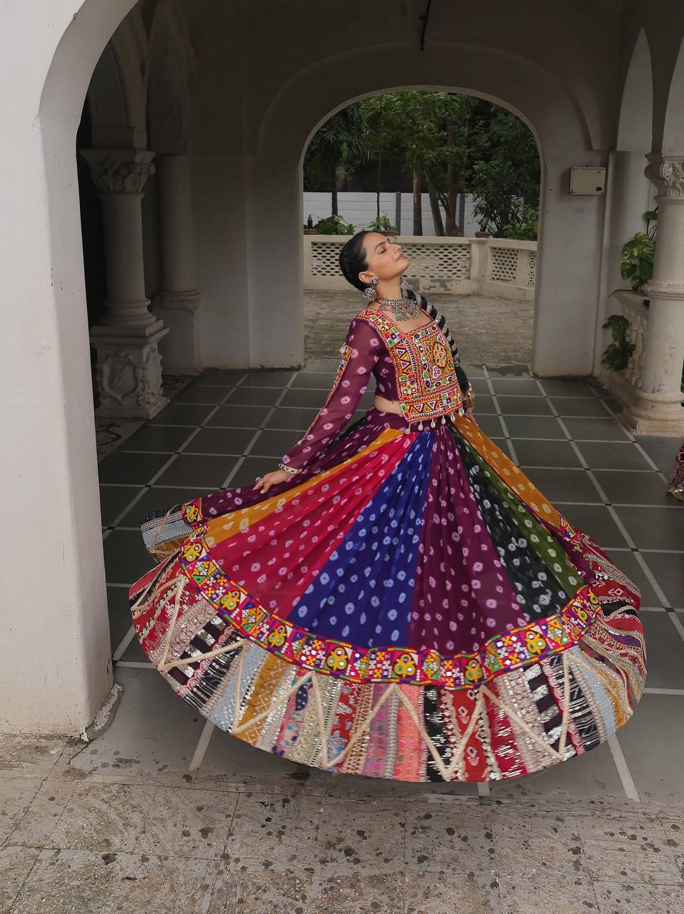 Raangreeza Multicolor Bandhani Lehenga Choli