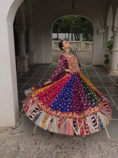 Raangreeza Multicolor Bandhani Lehenga Choli