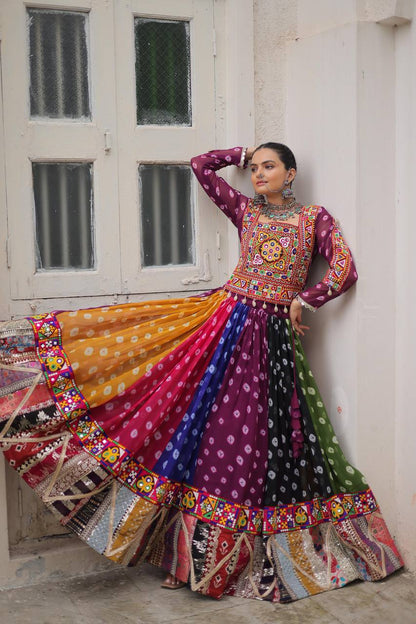 Raangreeza Multicolor Bandhani Lehenga Choli