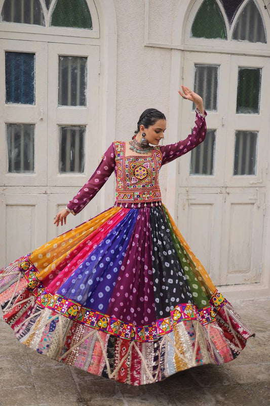 Raangreeza Multicolor Bandhani Lehenga Choli