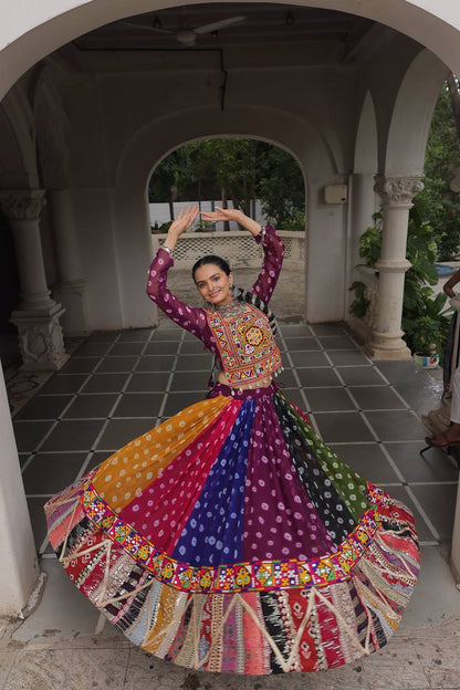 Raangreeza Multicolor Bandhani Lehenga Choli