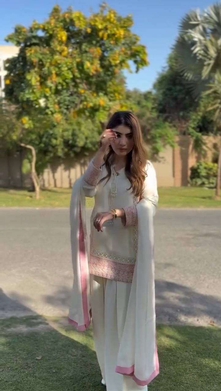 Dilkash Diva : Modern Sharara Set in Pastel Perfection