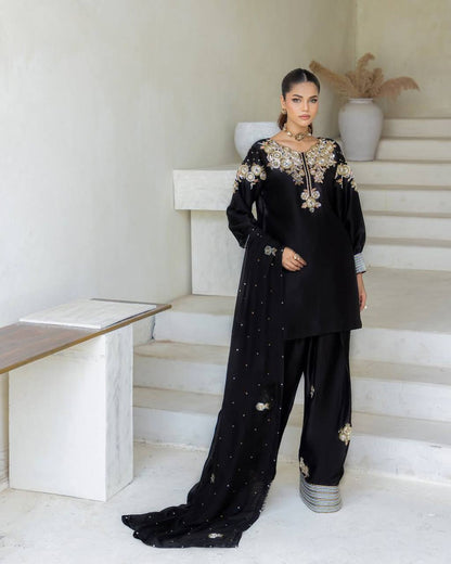 Aayat’s Royal Noir Look Black Palazzo Set
