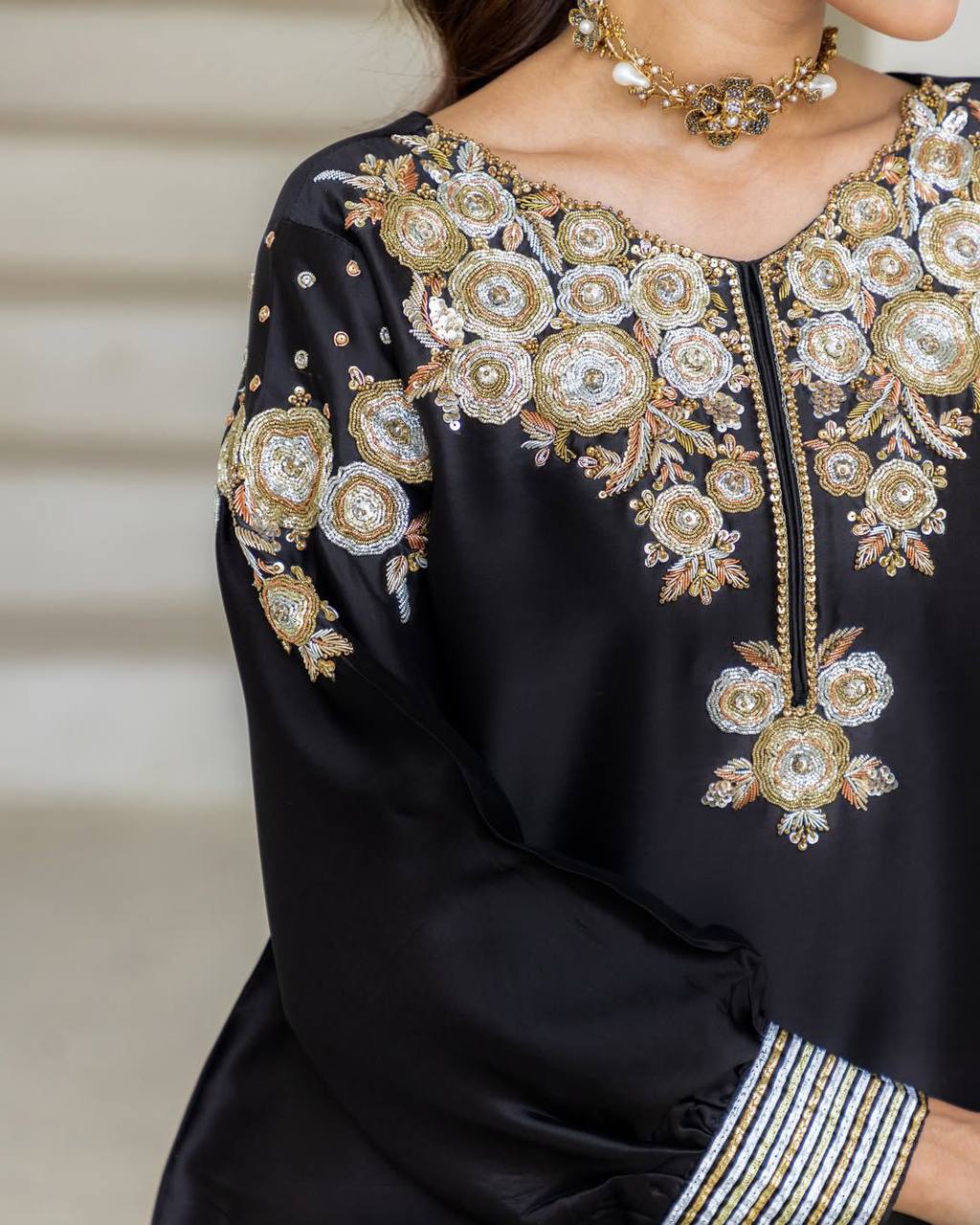 Aayat’s Royal Noir Look Black Palazzo Set