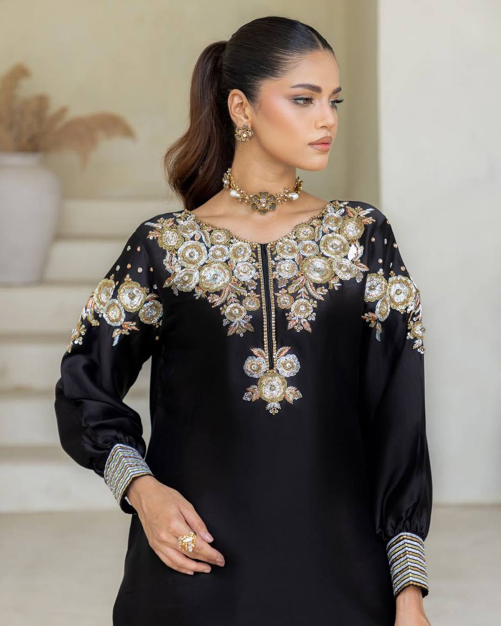 Aayat’s Royal Noir Look Black Palazzo Set
