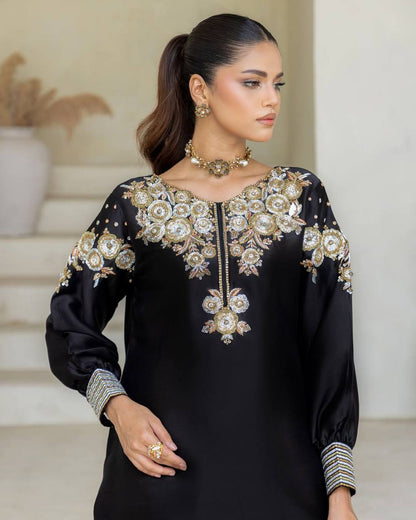 Aayat’s Royal Noir Look Black Palazzo Set