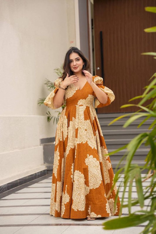 Rheya Puff Sleeves Long Dress Suit Statem