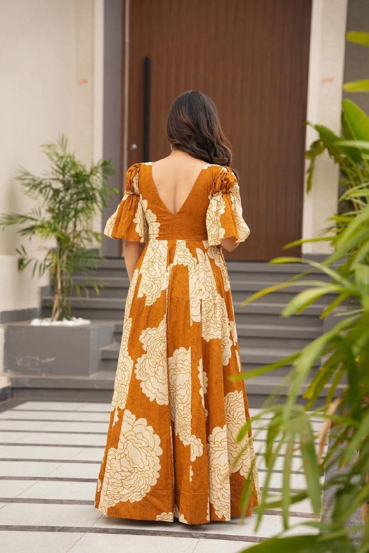 Rheya Puff Sleeves Long Dress Suit Statem
