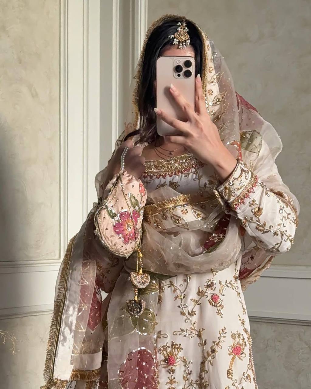 Sitara  Pastel Thread Embroidery & Pearl Work with Organza Dupatta Suit
