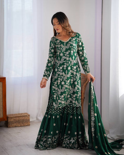 Riyana Grace Chinon Silk Sharara Suit Set