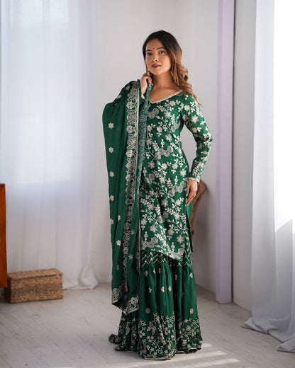 Riyana Grace Chinon Silk Sharara Suit Set