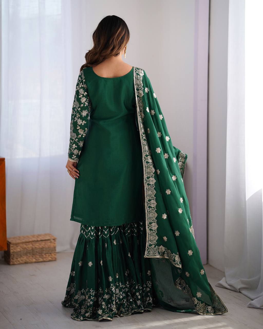 Riyana Grace Chinon Silk Sharara Suit Set