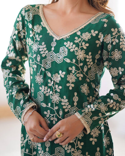 Riyana Grace Chinon Silk Sharara Suit Set