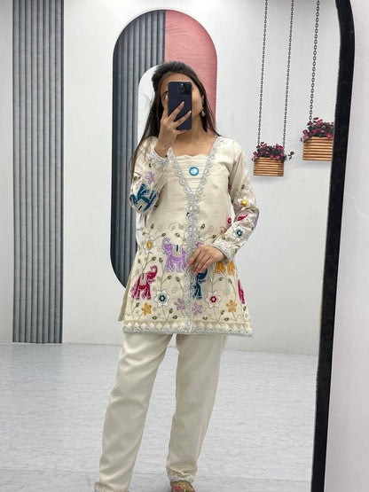 Rangrez Ivory Dreams Threaded Tales of Culture Suit Set