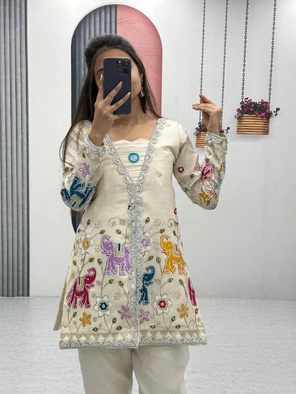 Rangrez Ivory Dreams Threaded Tales of Culture Suit Set