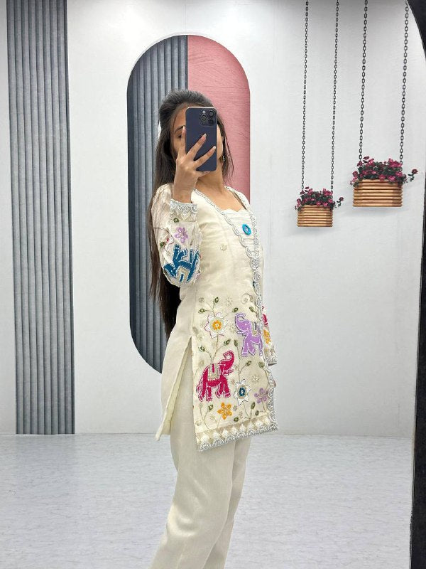 Rangrez Ivory Dreams Threaded Tales of Culture Suit Set