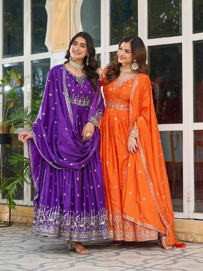 RangRaagini Twin Radiance of Shades American Silk Gown