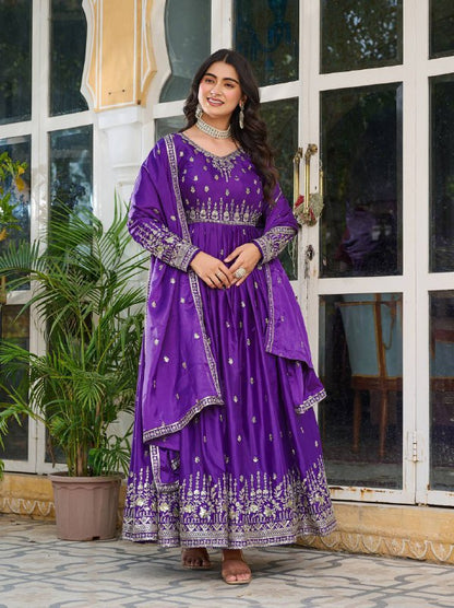 RangRaagini Twin Radiance of Shades American Silk Gown