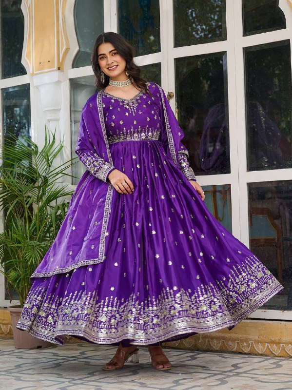 RangRaagini Twin Radiance of Shades American Silk Gown