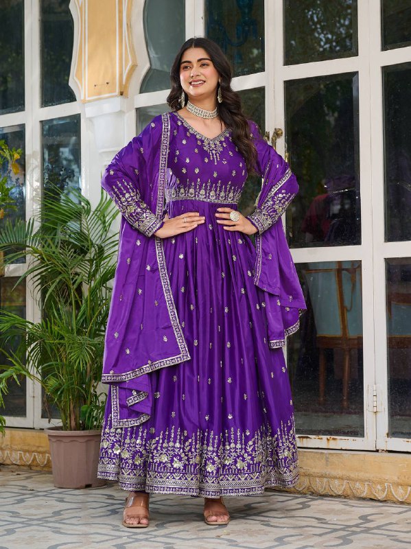 RangRaagini Twin Radiance of Shades American Silk Gown