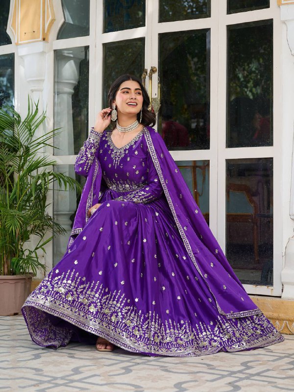 RangRaagini Twin Radiance of Shades American Silk Gown