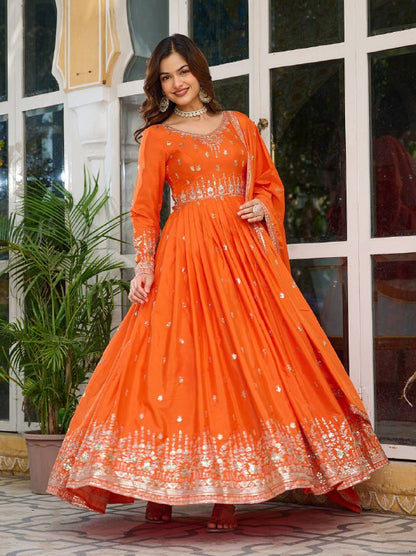 RangRaagini Twin Radiance of Shades American Silk Gown