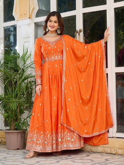 RangRaagini Twin Radiance of Shades American Silk Gown