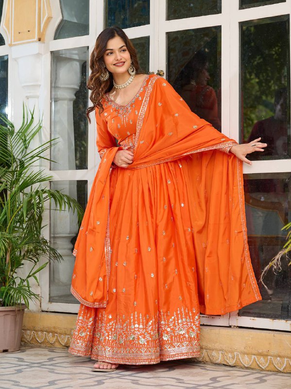 RangRaagini Twin Radiance of Shades American Silk Gown